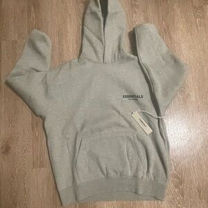 Essentials  Fear Of God Light Gray Pullover Hoodie